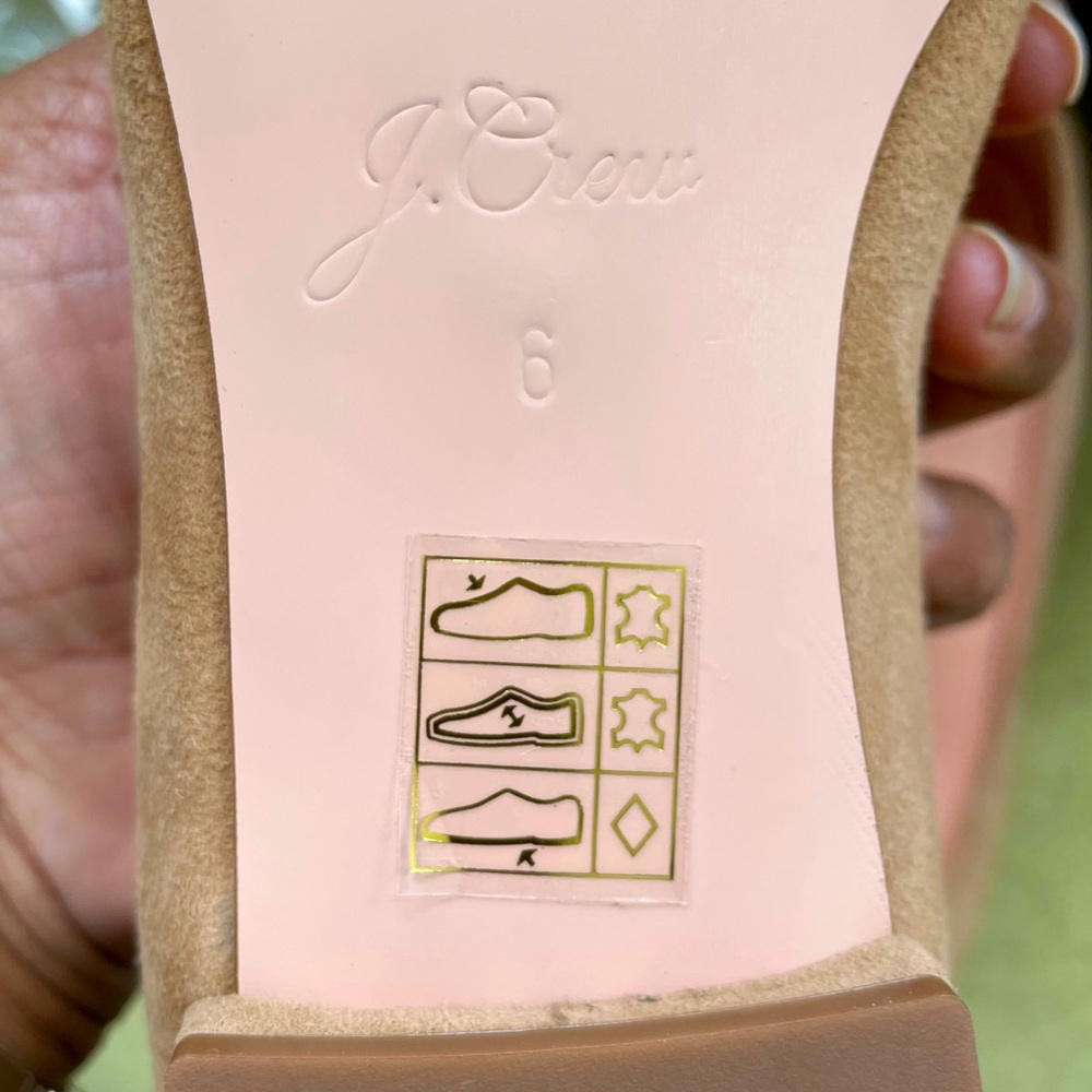 Brand New J Crew Pointy Toe Tan Suede Flats - Picture 5 of 9